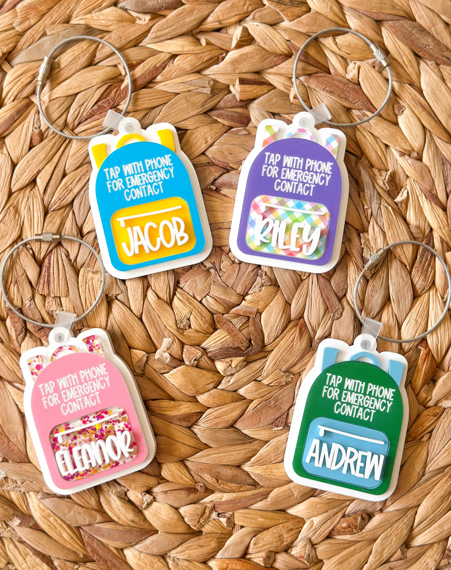 Emergency Contact Backpack Tag