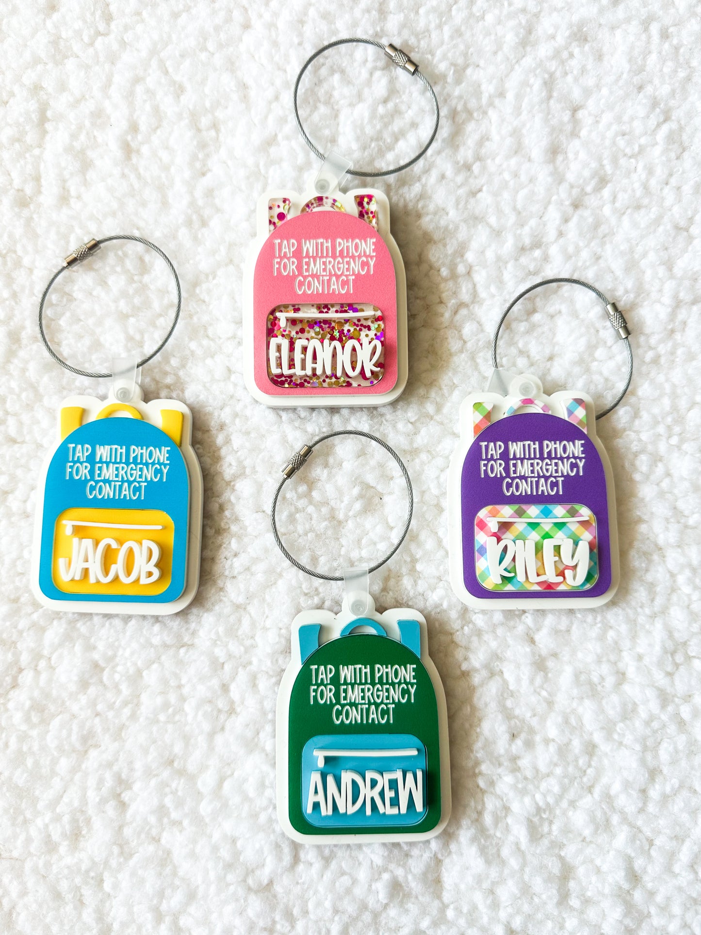 Emergency Contact Backpack Tag