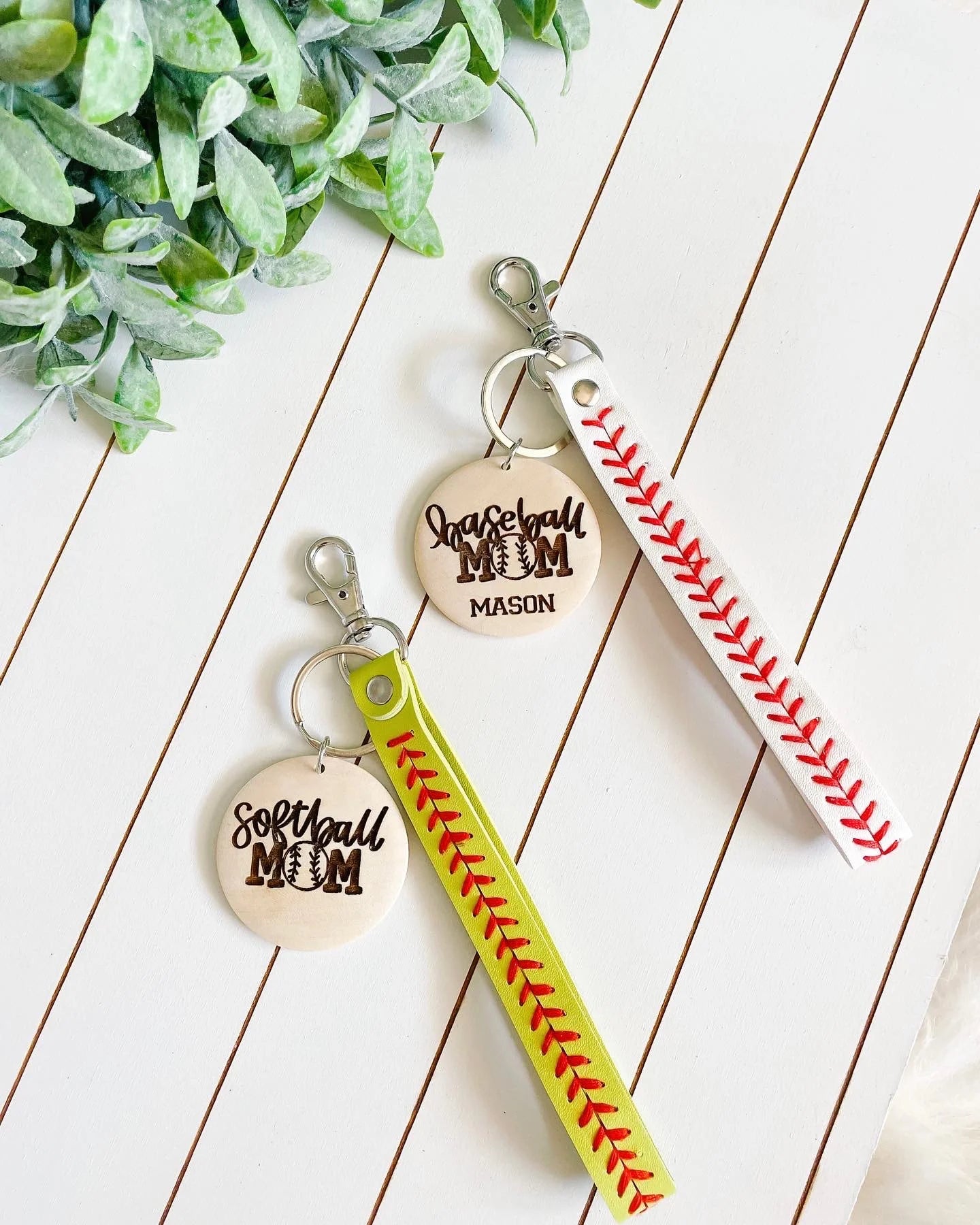 Baseball or Softball Mom Wristlet Keychain