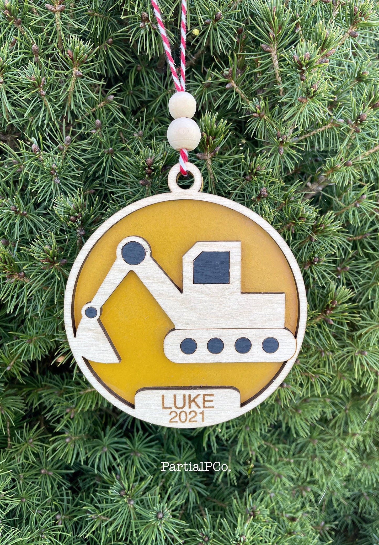 Personalized Excavator Ornament