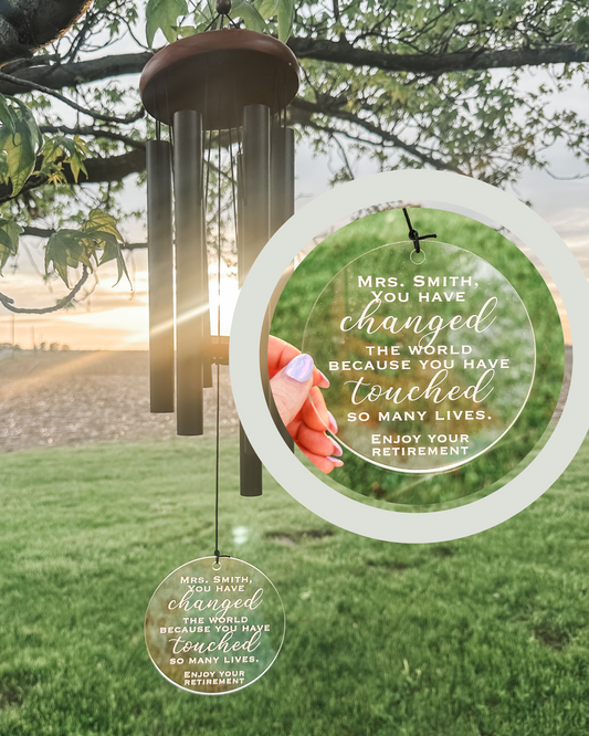 "Enjoy Your Retirement"  Wind Chimes