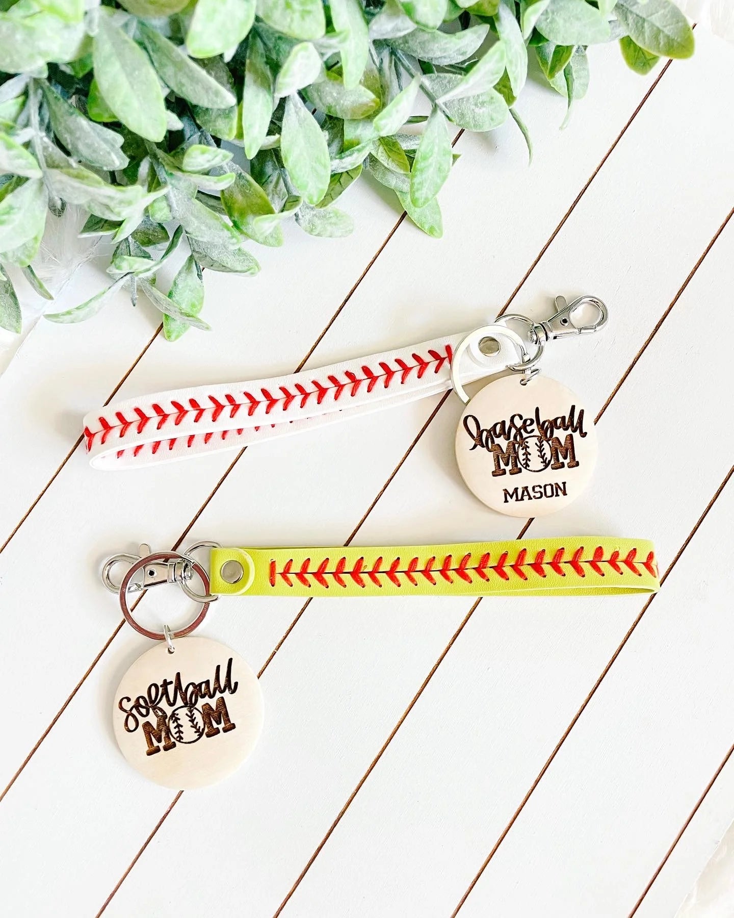 Baseball or Softball Mom Wristlet Keychain