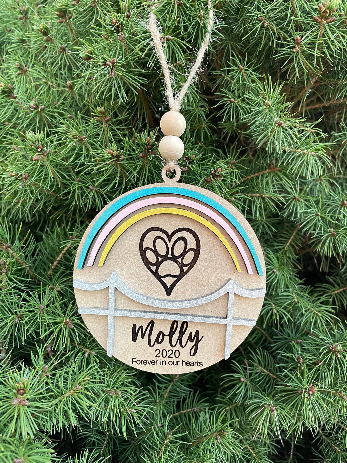 Over the Rainbow Bridge Pet Memorial Ornament