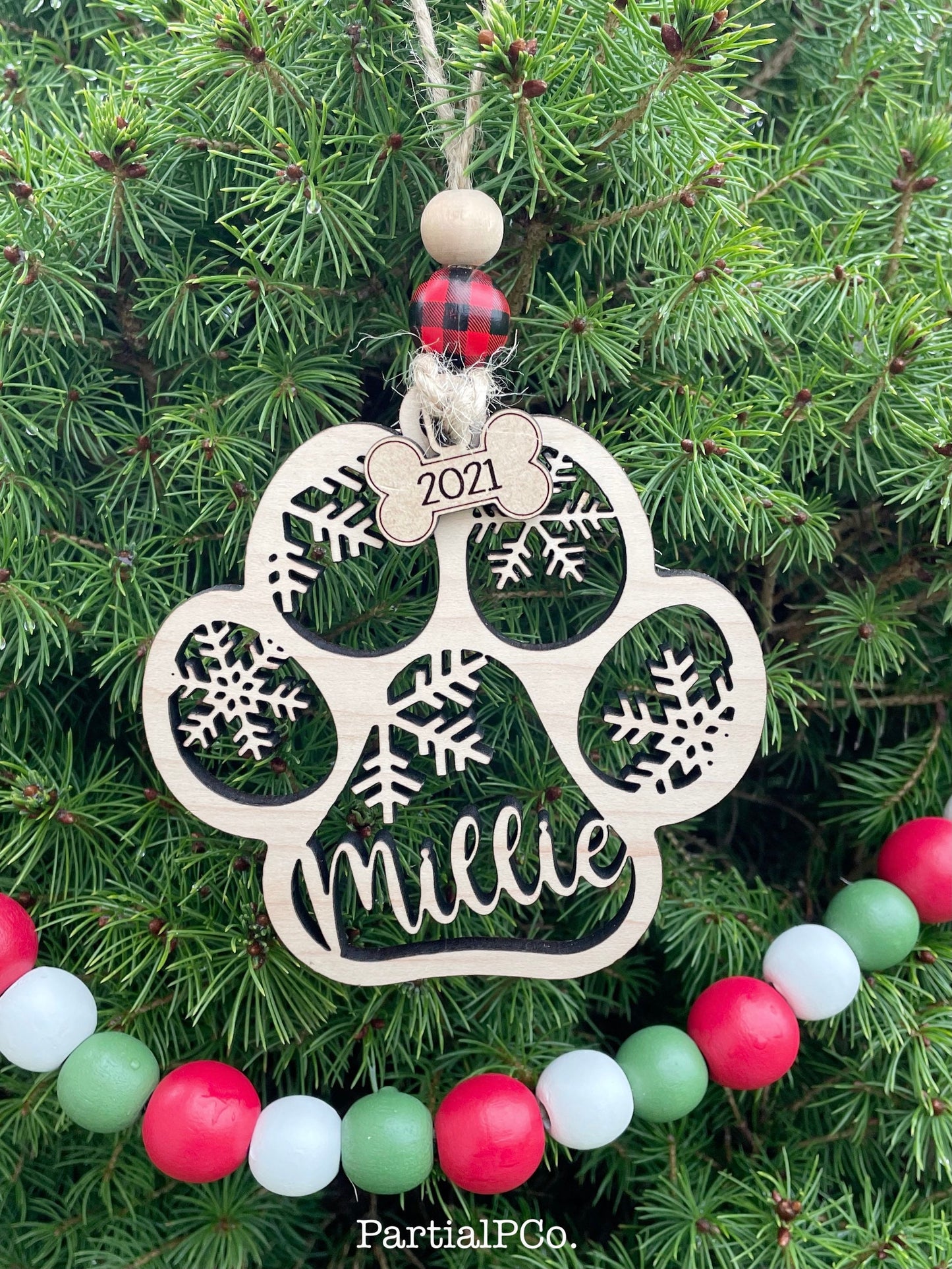 Personalized Paw Print Ornament