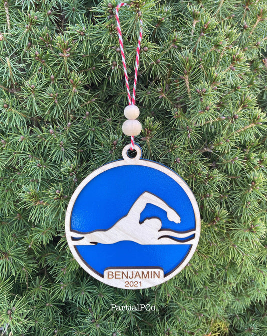 Personalized Swimming Ornament