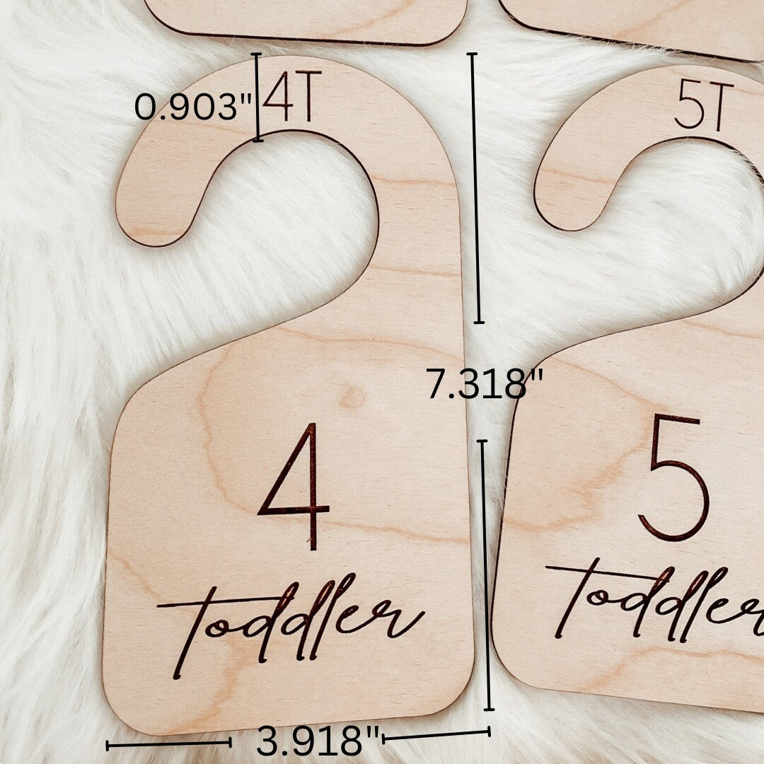 Clear Acrylic Baby Closet Dividers - Block Text