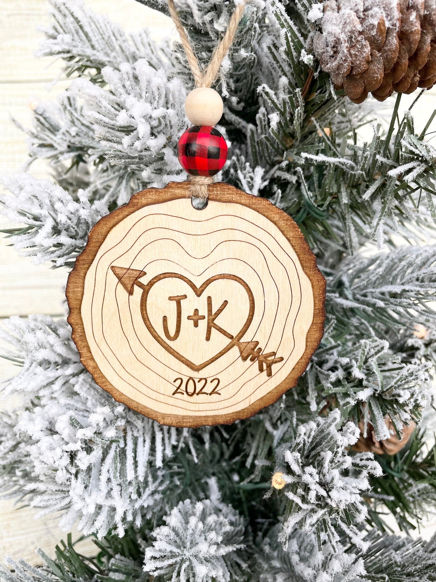 Carved Initials Ornament