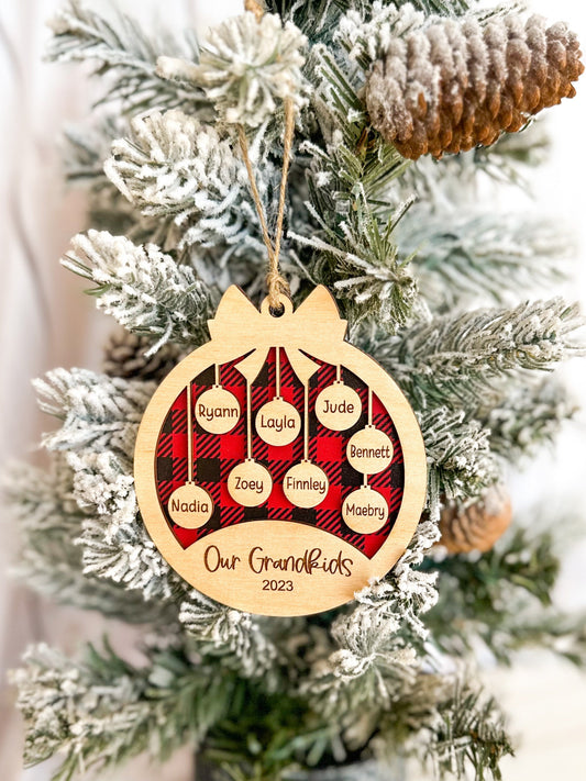 Buffalo Plaid Family Ornament